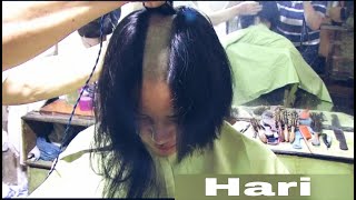 Girl head shave at salon [upl. by Fairfield]