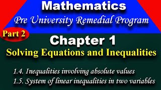 Pre University Remedial program Mathematics Chapter 1 part 2 [upl. by Osber]