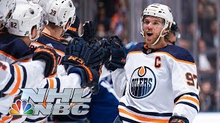 Connor McDavid splits defense scores INCREDIBLE goal vs Toronto  NHL  NBC Sports [upl. by Jarlathus]