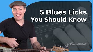 5 Blues Guitar Licks from Minor Pentatonic Scales [upl. by Poole]