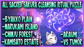 All Sacred Sakura Cleansing Ritual Puzzle  Genshin Impact [upl. by Nerek]