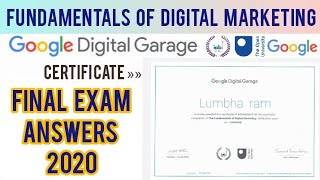 Google Digital Garage Final Exam Answers 2020  Fundamentals of Digital Marketing Final Exam Answers [upl. by Nira437]