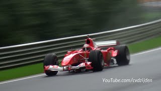 Ferrari F1 V8 amp V10  Close Call Fly Bys SUPER Sounds [upl. by Noryk]