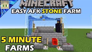 ENDLESS STONE IN 5 MINUTES  AFK Stone Farm Tutorial  Minecraft 5 Minute Farms Episode 2 [upl. by Trudie]