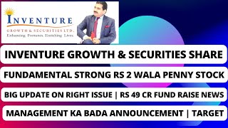 INVENTURE GROWTH AND SECURITIES LTD LATEST NEWS  INVENTURE GROWTH SHARE LATEST NEWS  RIGHT ISSUE [upl. by Nawud52]