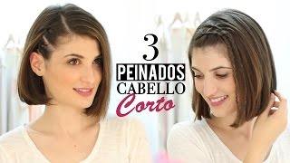 3 Peinados fáciles para cabello corto [upl. by Audra311]