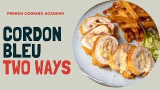 How to make a cordon bleu includes two versions of cordon bleu and oven chips [upl. by Demy]