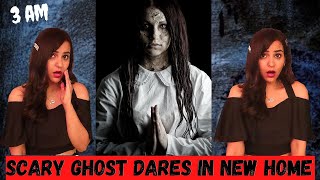 Scary Ghost DARES in our NEW HOME 😱 SPOOKY [upl. by Schaper]