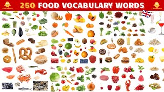 Learn 250 Food Vocabulary Words in English with Pictures → 14 English Lessons for Everyday Use [upl. by Aennyl72]