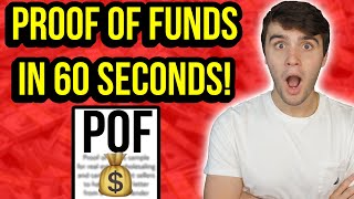 How to Get a Proof of Funds Letter in 60 Seconds  Wholesaling Real Estate [upl. by Dierdre]