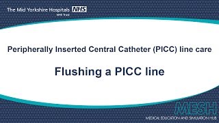 Flushing a PICC line [upl. by Cissy]