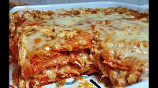 LAYERED CHICKEN ENCHILADAS Recipe  Easy Enchilada Sauce Recipe [upl. by Silsby]