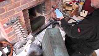 Power Sweeping Demo by Cleaner Chimneys Chimney Sweeps [upl. by Boigie]