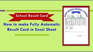 How to make fully automatic School Result Card in excel sheet  Student Report Card [upl. by Amaso727]