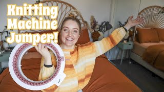 I Made A Jumper On My Knitting Machine  How To Make A Sweater On The Sentro 48 Knitting Machine [upl. by Sinnod]