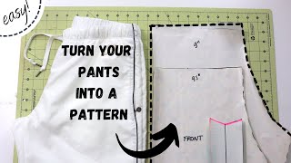 How to turn your PANTS into a pattern  easy tutorial [upl. by Ronaele]