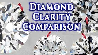 Diamond Clarity Comparison VS1 vs VS2 SI1 SI2 VVS1 VVS2 I1 IF I2 I3 FL Ring Chart Explained Scale SI [upl. by Moynahan]