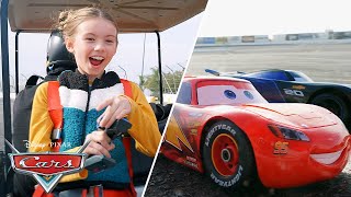 Racing PIXAR CARS CHARACTERS on a REAL RACE TRACK  Pixar Cars [upl. by Aniraz]