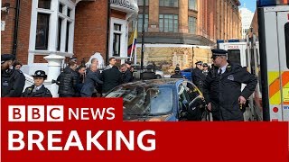 Footage shows Julian Assange being dragged from the Ecuadorian embassy  BBC News [upl. by Nared]