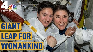 NASA Astronauts Make History With First AllFemale Spacewalk  NBC New York [upl. by Ahmed]