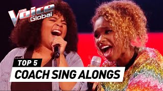 SURPRISING Coach SING ALONGS during the Blind Auditions in The Voice [upl. by Towers114]