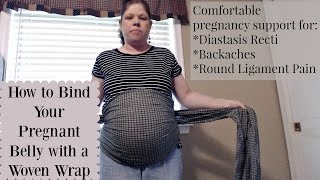 How to Bind Your Pregnant Belly with a Woven Wrap for Comfortable Pregnancy Support [upl. by Mcdonald]