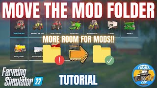 HOW TO MOVE THE MOD FOLDER LOCATION  Farming Simulator 22 [upl. by Airuam]