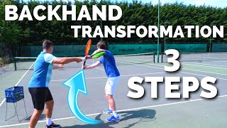 Tennis One Handed Backhand Transformation  3 Steps To The Perfect ATP Modern Backhand [upl. by Tia]