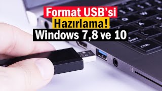 Format USB si Hazırlama  Windows 7 8 10 [upl. by Ilil]