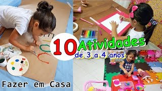 10 DICAS de ATIVIDADES DE 3 A 4 ANOS  Fazer em CASA [upl. by Alamaj231]