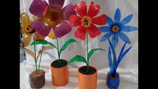 COMO HAGO FLORES DE BOTELLAS PLASTICAS RECICLADAS PASO A PASO PARTE  1 [upl. by Nylssej]