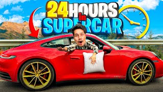 SURVIVING 24 HOURS IN SUPERCAR CHALLENGE 😱 [upl. by Wiatt369]