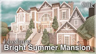 Bloxburg  Bright Summer Mansion Speedbuild exterior  No Large Plot [upl. by Ylle686]