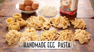 Handmade Egg Pasta  Hand Rolled amp Shaped 9 Ways [upl. by Aliehs]