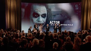 Heath Ledger Wins Best Supporting Actor for the Joker in The Dark Knight  81st Oscars 2009 [upl. by Eirolav979]