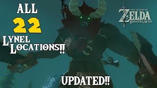 ALL 22 LYNEL LOCATIONS ZELDA BOTW UPDATED w TIMESTAMPS [upl. by Anitahs]