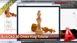 AutoCAD 3D Modeling Chess King Tutorial Exercise 25 [upl. by Borchers]