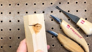 Eye carving How to using basswoodwhittling [upl. by Wilden]