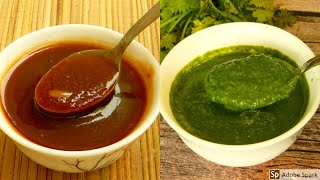 2 chutneys for chaat Dahi bhalla pani puri sandwich  चाट चटनी रेसिपी  Green and Red chutney [upl. by Fauch]