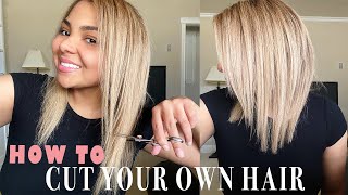 HOW TO CUT YOUR OWN HAIR AT HOME  DIY Layered Haircut Tutorial [upl. by Eimareg922]