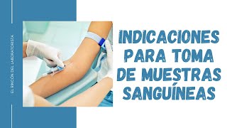 Indicaciones para toma de Muestras Sanguíneas [upl. by Allard221]