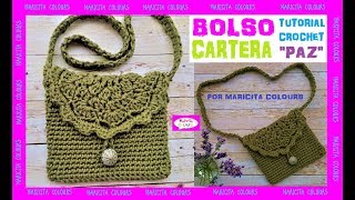 Cartera  Bolso a Crochet para NIÑAS quotPazquot GanchilloTutorial por Maricita Colours [upl. by Burrill]