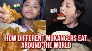 how different mukbangers eat around the WORLD [upl. by Erek]