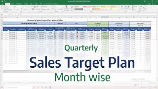 Quarterly Sales Target and Achievement Plan Marketing Person Wise Month Wise Excel Format [upl. by Derwon]