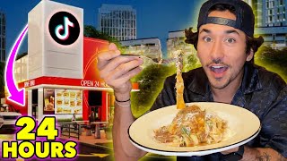 Eating at VIRAL TikTok Restaurants For 24 Hours [upl. by Kenn]