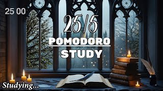 Study at the Harry Potter Desk Pomodoro 255  Harry Potter inspired [upl. by Ahsratan]