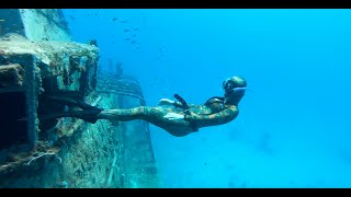 Freediving the Trident Shipwreck in Barbados  Hanna Freediver [upl. by Ellora]