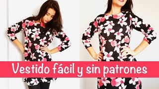 Cómo hacer un vestido muy fácil y sin moldes  DIY [upl. by Leonardo161]