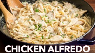 Chicken Fettuccine Alfredo Recipe  Easy Dinner [upl. by Idur]