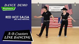 RED HOT SALSA  Line Dance Demo amp Walk Through [upl. by Devaney]